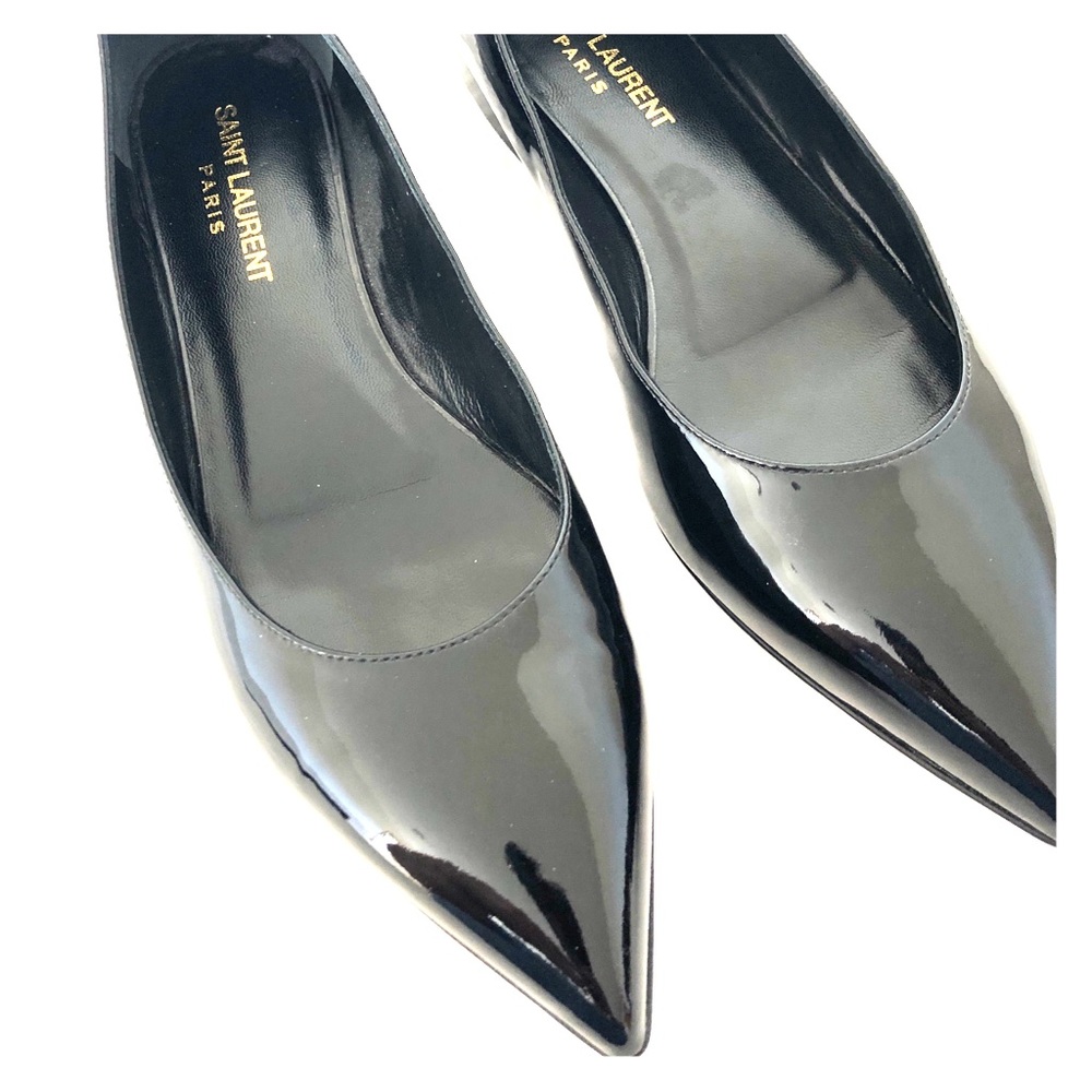 Saint Laurent Patent Leather Point Toe Flats
